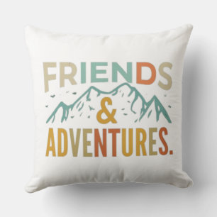 "Friends & Adventures" Multicolor  Cushion