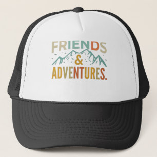 "Friends & Adventures" Multicolor  Trucker Hat