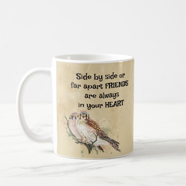 Friends Always in Your Heart Inspirational Quote Coffee Mug (Left)