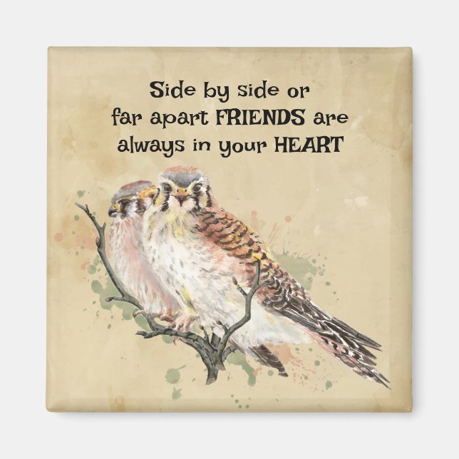 Friends Always in Your Heart Inspirational Quote Magnet (Front)