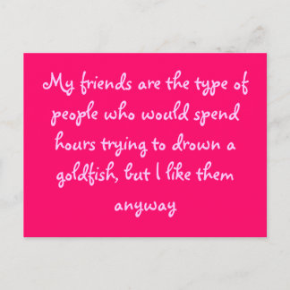 Friends and Goldfish Postcard