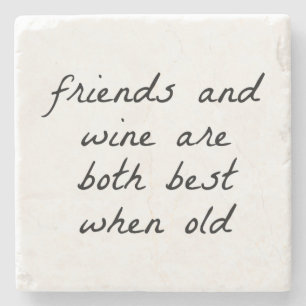 Friends And Wine Marble Stone Coaster