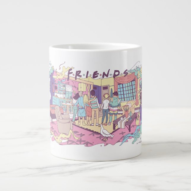 FRIENDS™ | Apartment Cartoon Large Coffee Mug (Front)