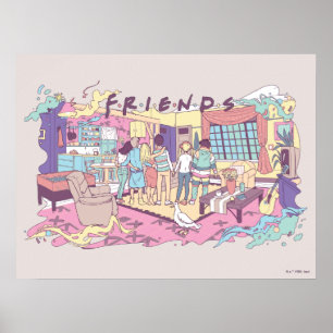 FRIENDS™   Apartment Cartoon Poster