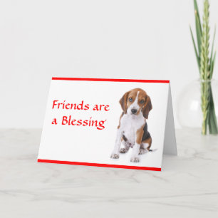 Friends are a Blessing Beagle Puppy Dog Card