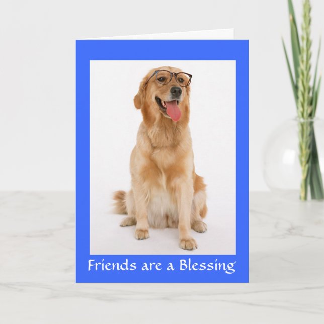 Friends are a Blessing Golden Retriever Dog Card (Front)