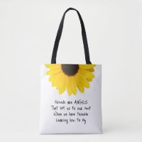 Friends Are Angels Quote Initials Sunflower