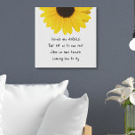 Friends Are Angels Quote Sunflower Faux Canvas Print<br><div class="desc">Friends Are Angels Quote Sunflower. Customise the quote if you wish.</div>