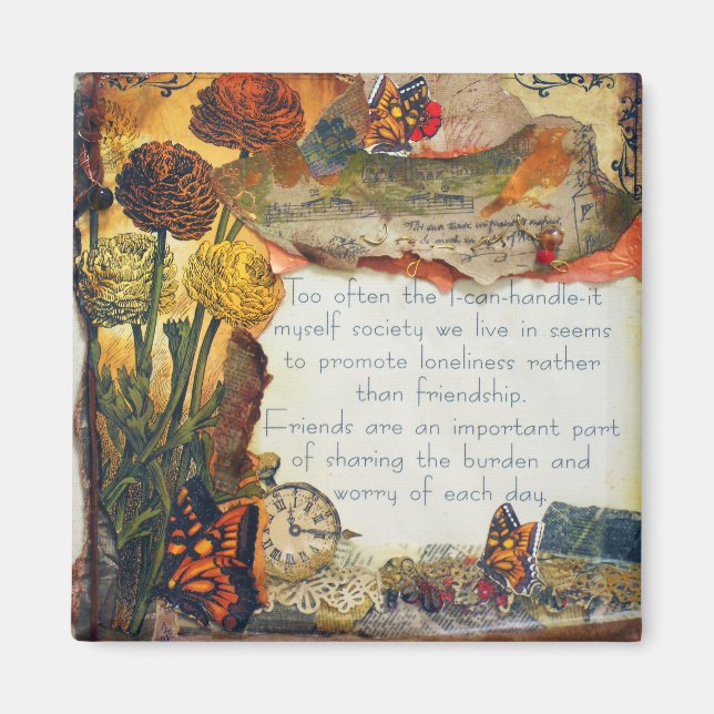 Friends Are Important Quote Magnet (Front)