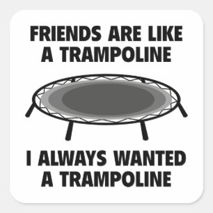Friends Are Like A Trampoline Square Sticker