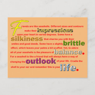 Friends Are Like Seashells Postcard