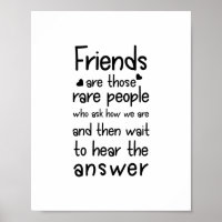 Friends are rare people Friendship Quote Black