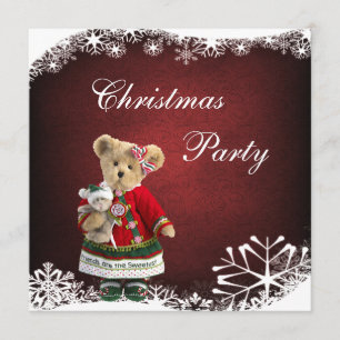 Friends Are The Sweetest - Christmas Teddy Bear Invitation