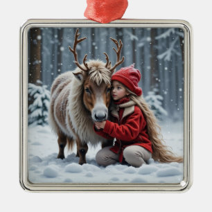 Friends at the North Pole Metal Ornament