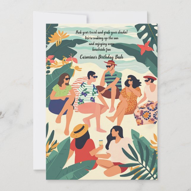 Friends Beach Party Invitation (Front)