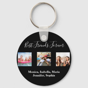 Friends BFF black photo names Key Ring
