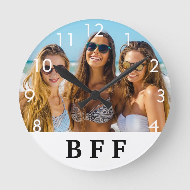 Friends BFF photo Round Clock (Front)