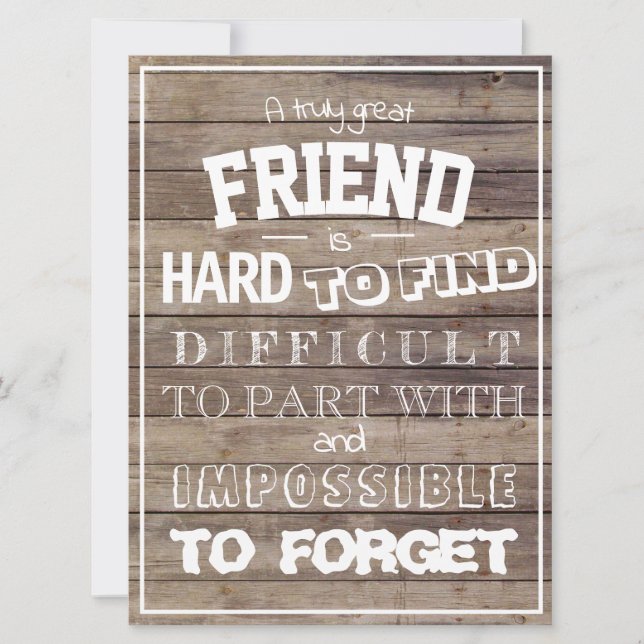 Friends Birthday Appreciation Quote Saying bff Card (Front)