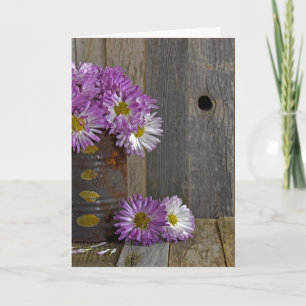 friend's birthday-mum bouquet in tin can card