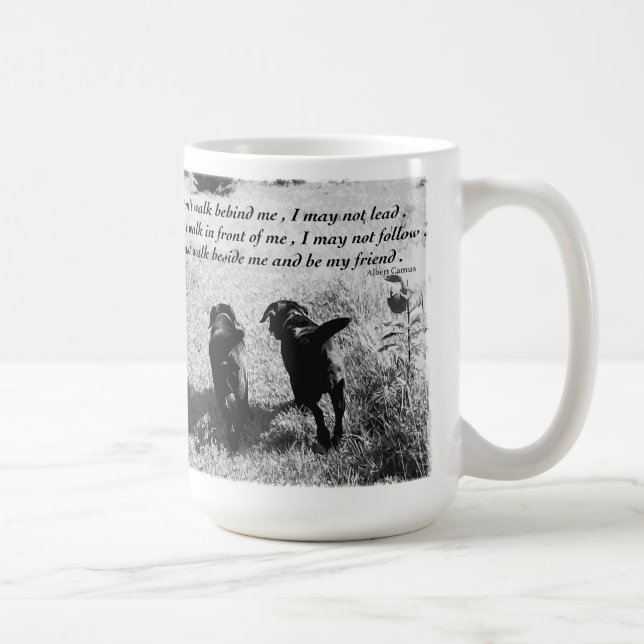Friends - Black Labradors - Cute Dog Friendship Coffee Mug (Right)
