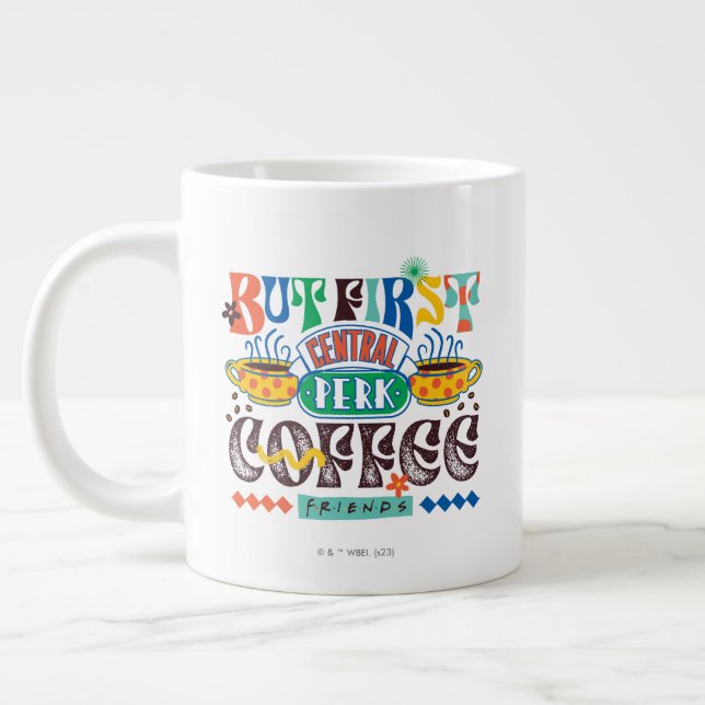 FRIENDS™ | But First Coffee Vibrant Graphic Large Coffee Mug (Left)