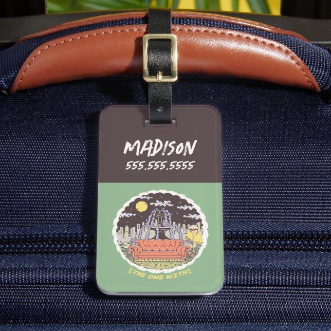 FRIENDS™ | Cartoon Fountain Luggage Tag (Front Insitu 2)