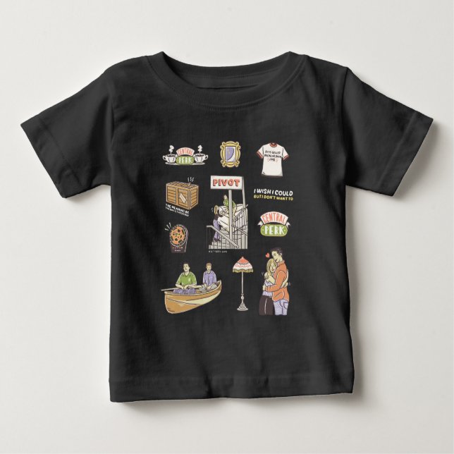 FRIENDS™ | Cartoon Icons 2 Baby T-Shirt (Front)