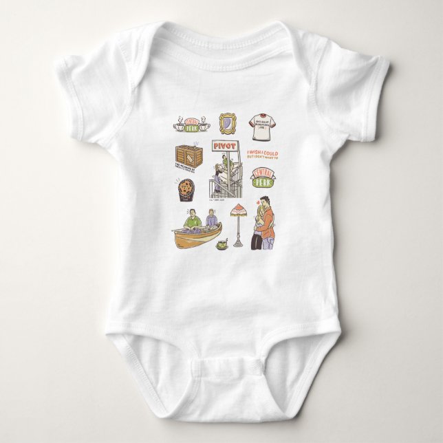 FRIENDS™ | Cartoon Icons Baby Bodysuit (Front)