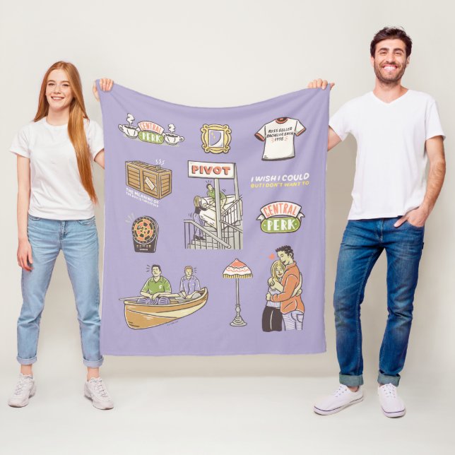 FRIENDS™ | Cartoon Icons Fleece Blanket (In Situ)