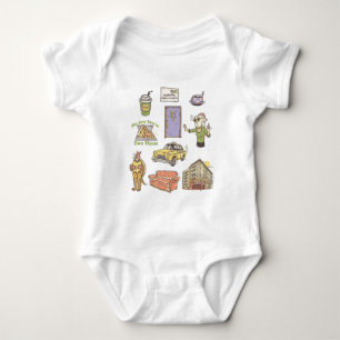FRIENDS™   Cartoon Icons Graphic 1 Baby Bodysuit