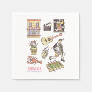 FRIENDS™   Cartoon Icons Graphic Napkin