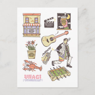 FRIENDS™   Cartoon Icons Graphic Postcard