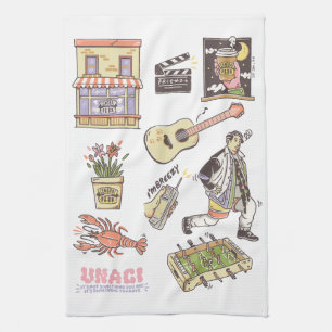 FRIENDS™   Cartoon Icons Graphic Tea Towel