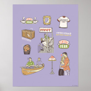 FRIENDS™   Cartoon Icons Poster