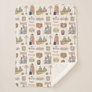 FRIENDS™   Cartoon Icons Sherpa Blanket
