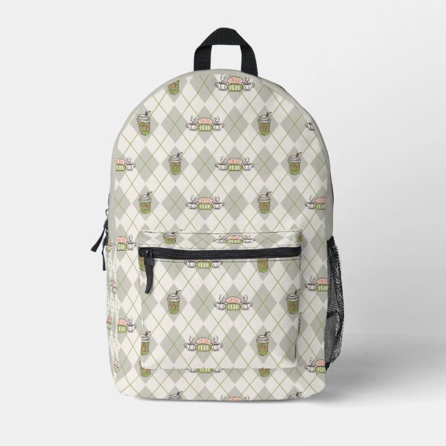 FRIENDS™  | Central Perk Argyle Pattern Printed Backpack (Front)