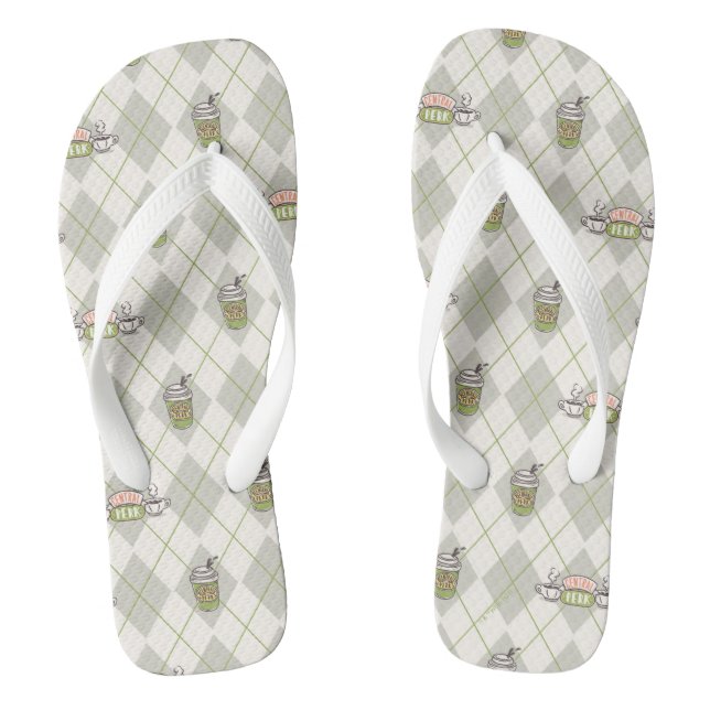 FRIENDS™  | Central Perk Argyle Pattern Thongs (Footbed)