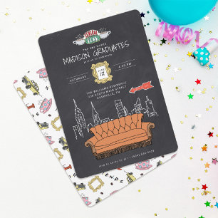 FRIENDS™ Central Perk Chalkboard Graduation Party Invitation