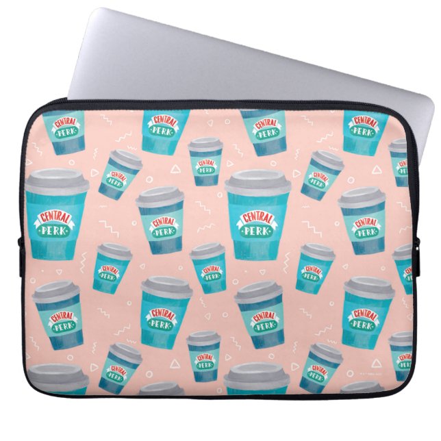 FRIENDS™ | Central Perk Coffee Cup Pattern Laptop Sleeve (Front)