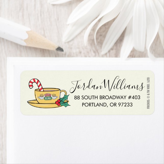 FRIENDS™ | Central Perk Holiday Mug Address Return Address Label (Insitu)