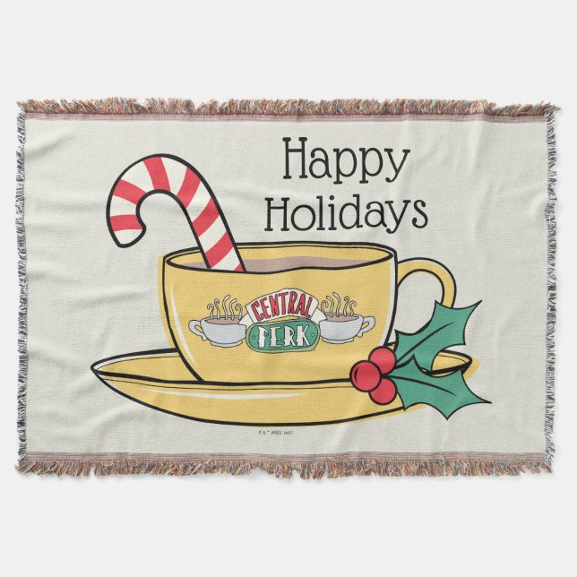 FRIENDS™ | Central Perk Holiday Mug Throw Blanket (Front)