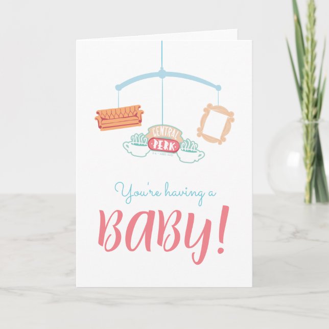 FRIENDS™ | Central Perk Mobile Baby Shower Card (Front)