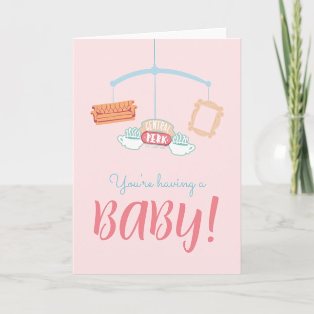 FRIENDS™ | Central Perk Mobile Baby Shower Card (Front)