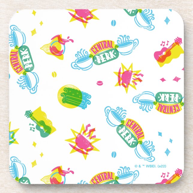 FRIENDS™ | Central Perk Neon Pattern Coaster (Front)