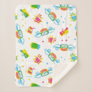FRIENDS™ Central Perk Neon Pattern Sherpa Blanket