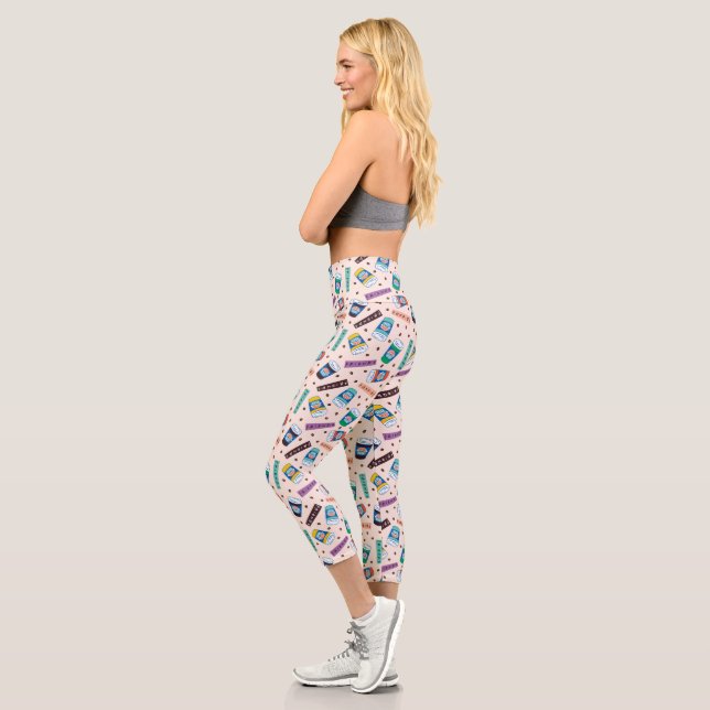 FRIENDS™ | Central Perk Vibrant Coffee Pattern Capri Leggings (Left)