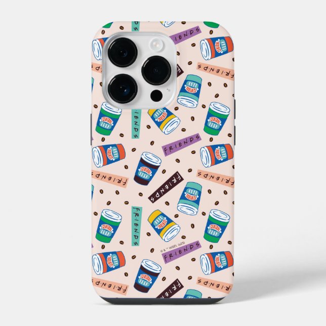 FRIENDS™ | Central Perk Vibrant Coffee Pattern iPhone Case (Back)
