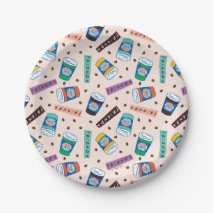 FRIENDS™   Central Perk Vibrant Coffee Pattern Paper Plate
