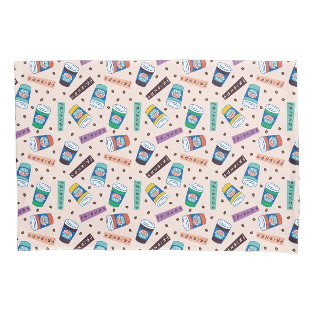 FRIENDS™ | Central Perk Vibrant Coffee Pattern Pillowcase (Front)