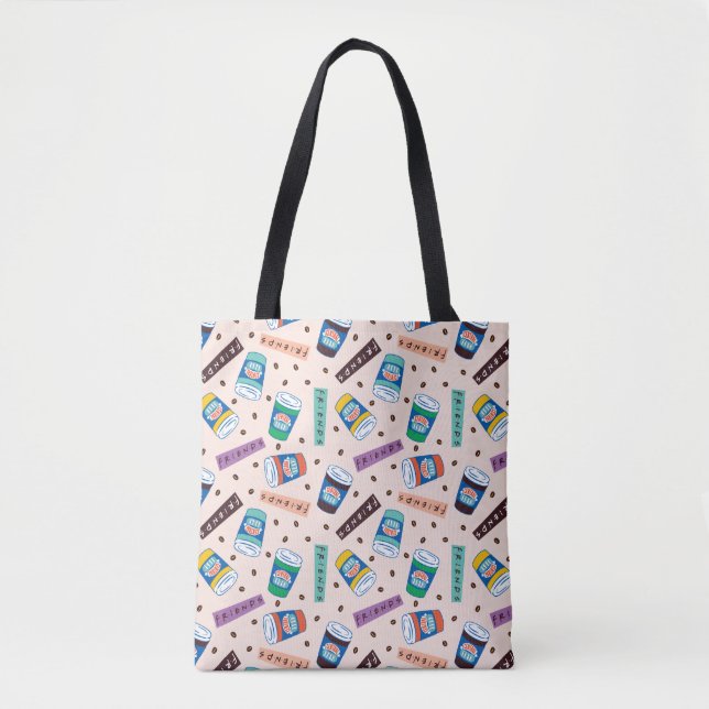 FRIENDS™ | Central Perk Vibrant Coffee Pattern Tote Bag (Front)